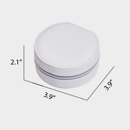 Mini Travel Jewelry Organizer Case – Portable Round Storage Box for Rings & Earrings