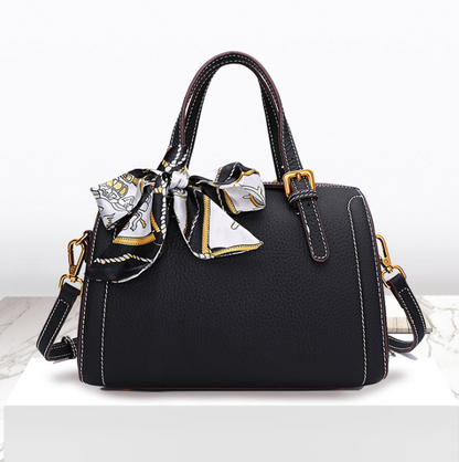 Leather Boston Bag - Vintage Crossbody Handbag