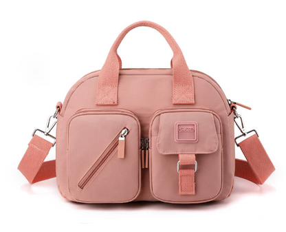 Multi-Pocket Nylon Crossbody Handbag for Women