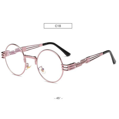 Spring Leg Round Frame Sunglasses